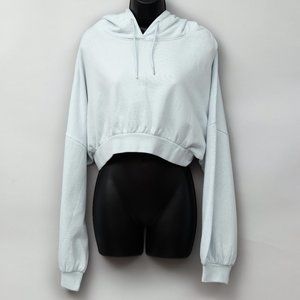 NWT OAK+FORT Cropped Powder Blue Hoodie